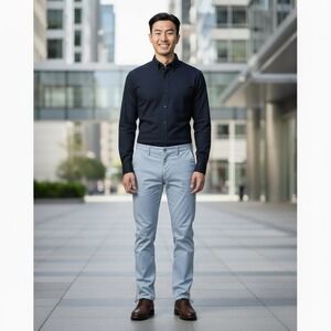 J Crew The Sutton Chinos Mens Light Green Flat Front Straight Leg Pants Size